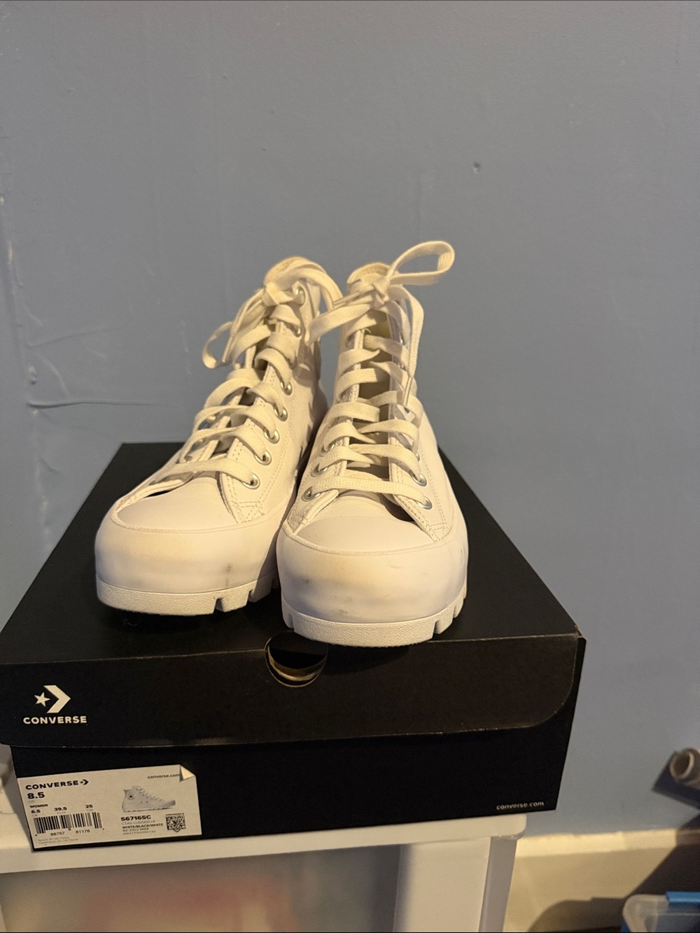 Converse Women's Cream High-Top Platform Sneakers